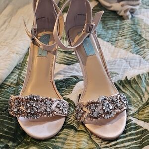 Betsey Johnson Pink Embellished Heels